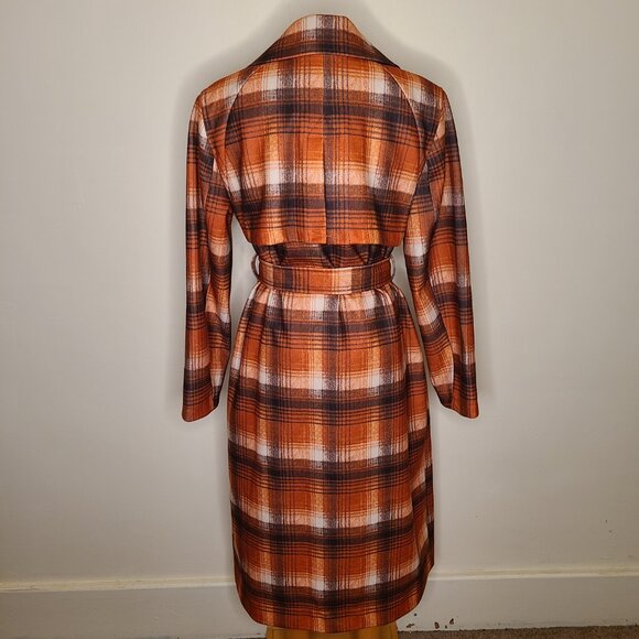 NVLT Plaid Belted Lined Trench Coat - Size Large NWT - Picture 3 of 8
